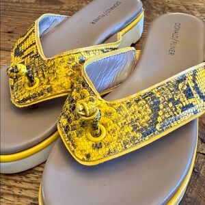 Donald J. Pliner Yellow Snake-Print Platform Wedge Sandals